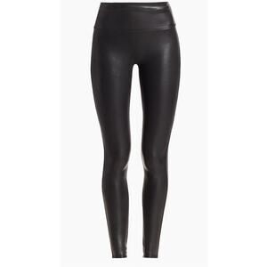 Spanx Faux Leather Black Leggings Size Large